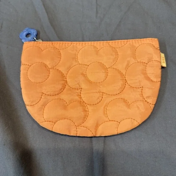 never used orange flower puffy ipsy makeup bag - Picture 2 of 3